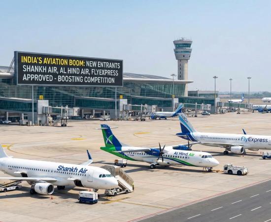 इंडिगो अव्यवस्था के बाद केंद्र ने तीन नई एयरलाइनों को मंजूरी दी! शंख एयर, अल हिंद एयर और फ्लाईएक्सप्रेस