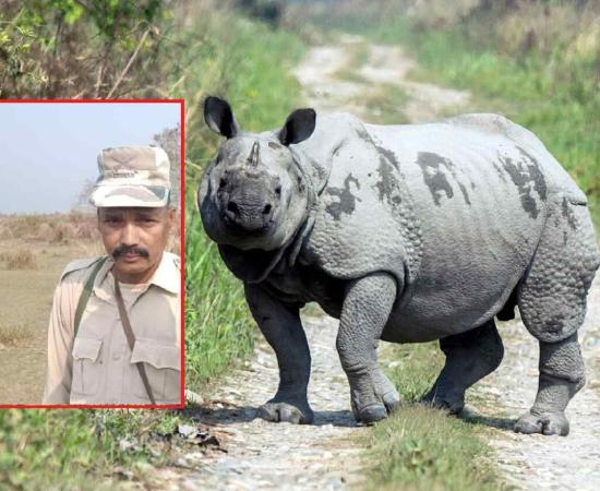 काजीरंगा में गेंडे के हमले में मा/रे गए असम के वनरक्षक साहब उद्दिन का नागांव में अंतिम संस्कार