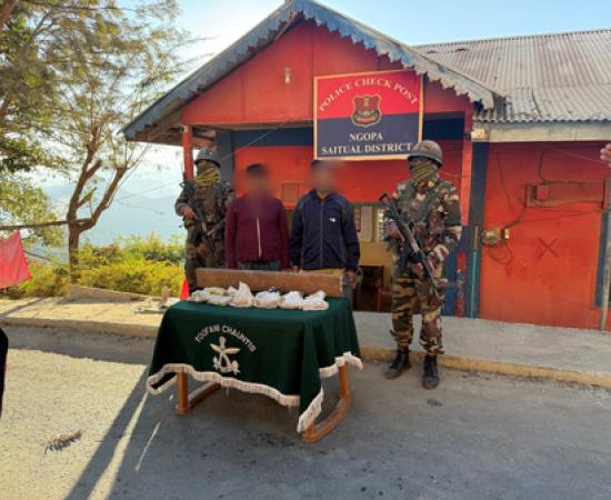 मिजोरम के साइटुअल में असम राइफल्स ने 3.5 करोड़ रुपये की मॉर्फिन जब्त की; दो गिरफ्तार