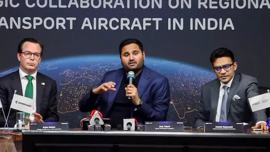 अदाणी समूह–एम्ब्राएर की बड़ी साझेदारी: भारत में क्षेत्रीय विमान निर्माण इकाई स्थापित होगी