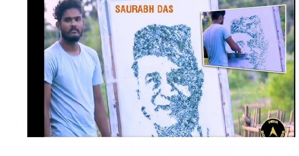 গছৰ পাতেৰে চিত্ৰ অংকন কৰি গঢ়িলে ইণ্ডিয়া বুক অফ ৰেকৰ্ড।