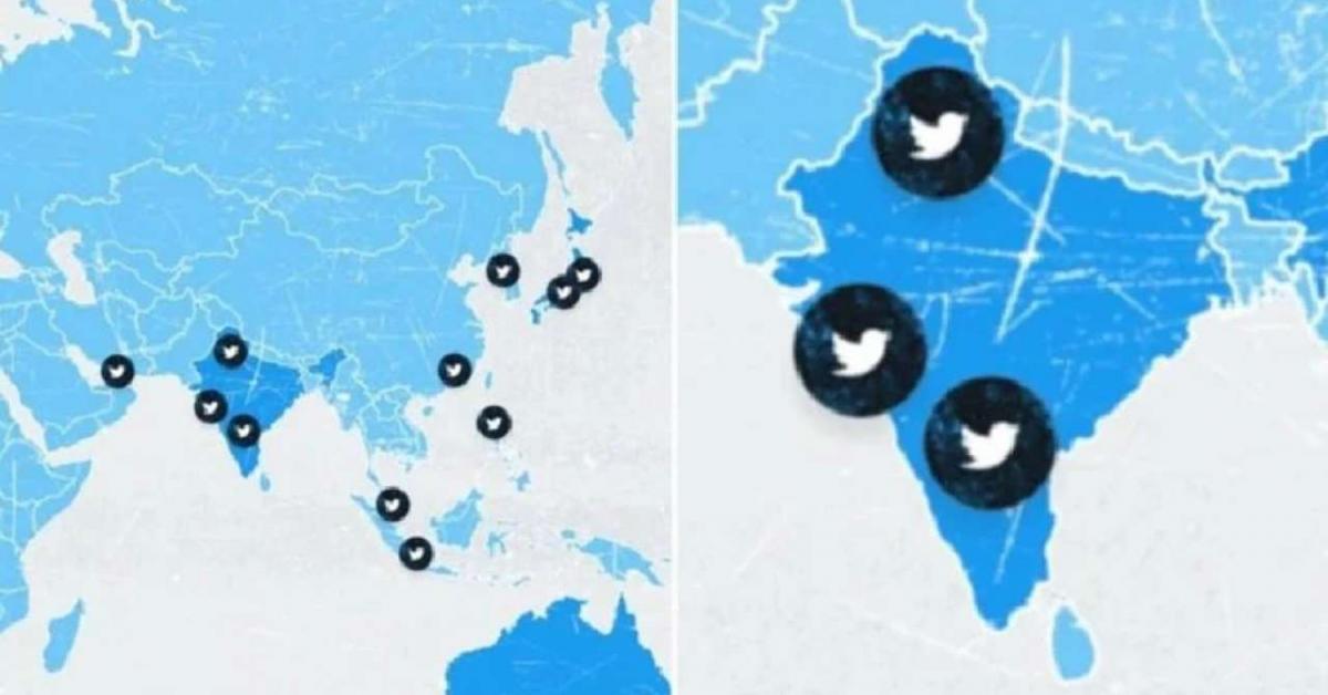 জম্মু-কাশ্মীৰ আৰু লাডাখক পৃথক অঞ্চল হিচাপে উপস্থাপন কৰি বিপদত পৰিল টুইটাৰ