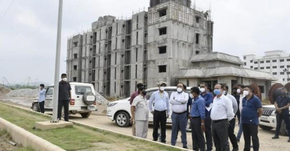 Aiims construction site works inspection minister Keshav Mahanta