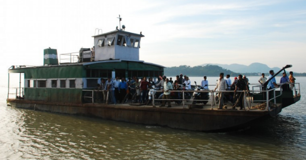 The ferry service between North Guwahati and Guwahati started at the end of about four months.