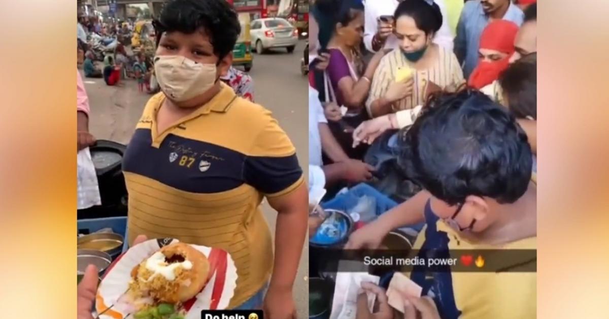 14 years old boy sells Dahi Kachori at roadside stall in Ahmedabad