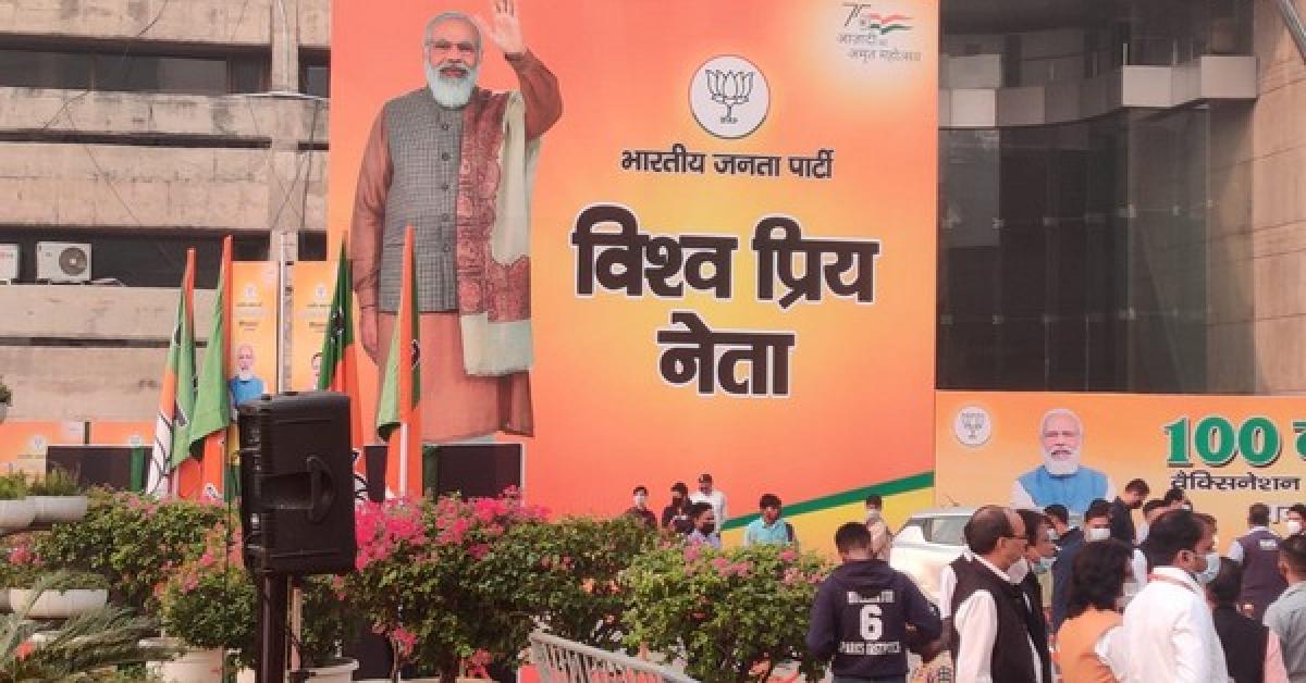 Preparations begin for BJP National Executive Committee meeting at Delhi 