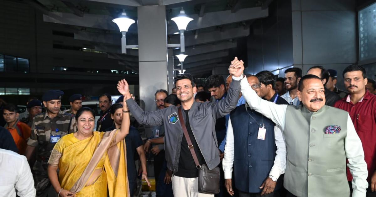 Astronaut Shubhanshu Shukla lands in Delhi
