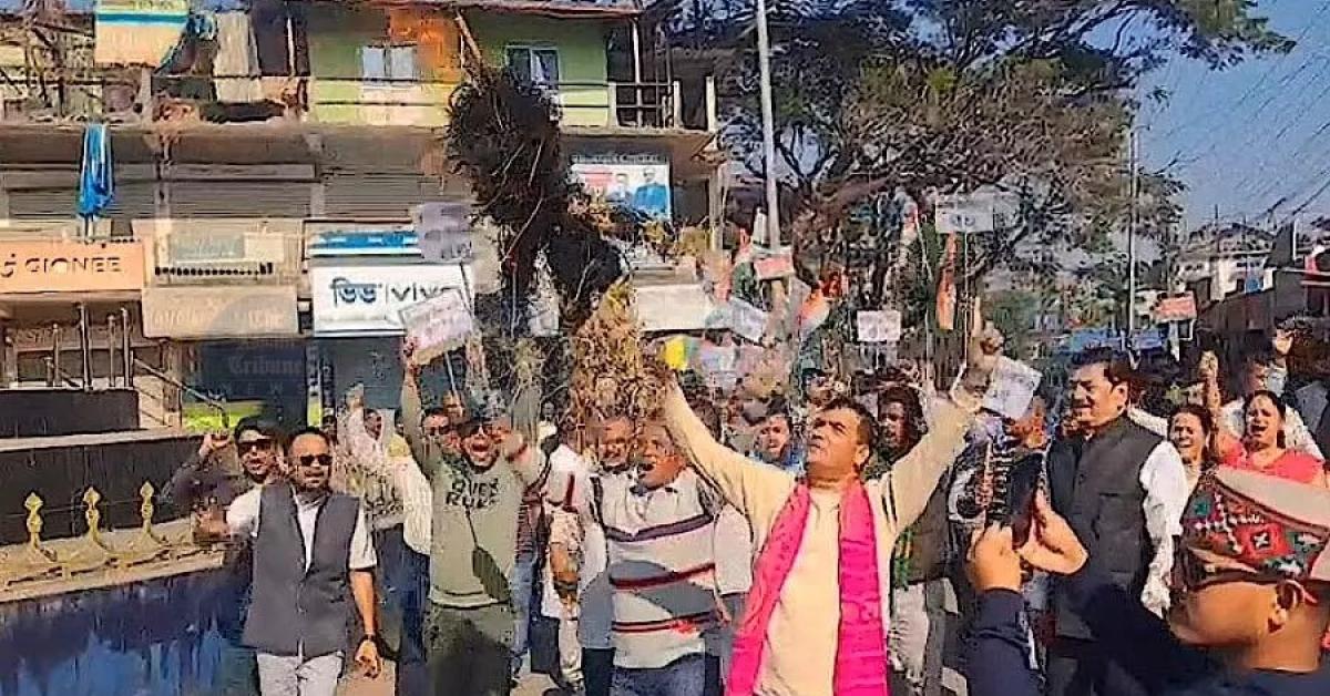Congress Protests in Lumding Over Alleged Jal Jeevan Mission Corruption, Claims Taps Remain Dry