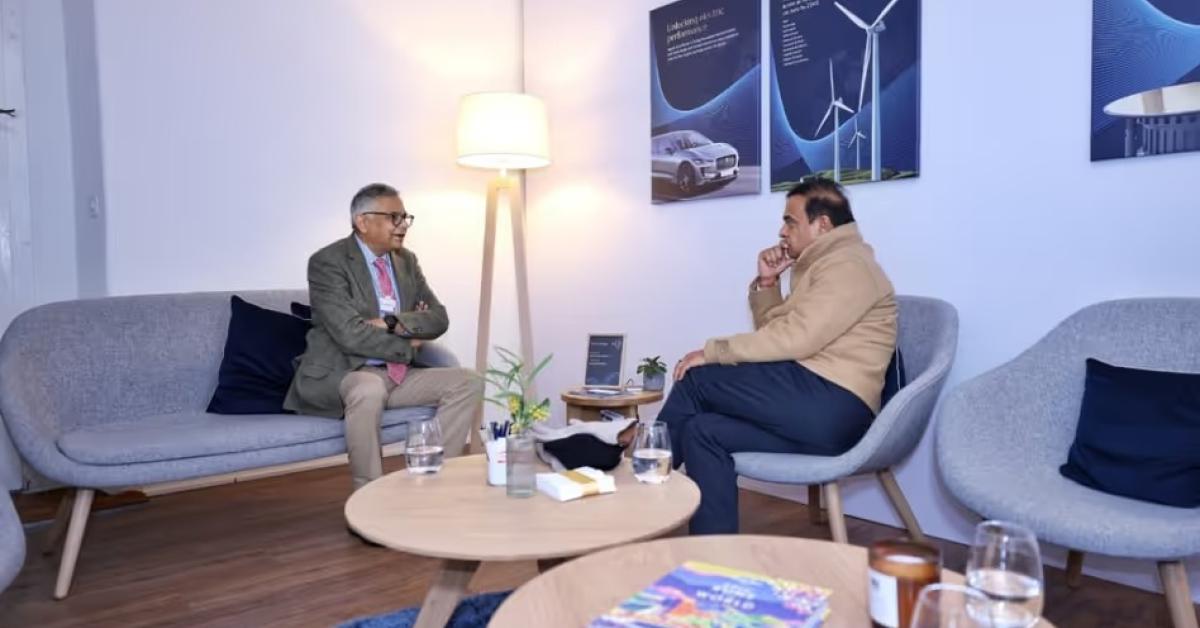 Assam CM Meets Tata Group Chairman at WEF, Highlights Tata’s Role in Anchoring State’s Semiconductor Industry