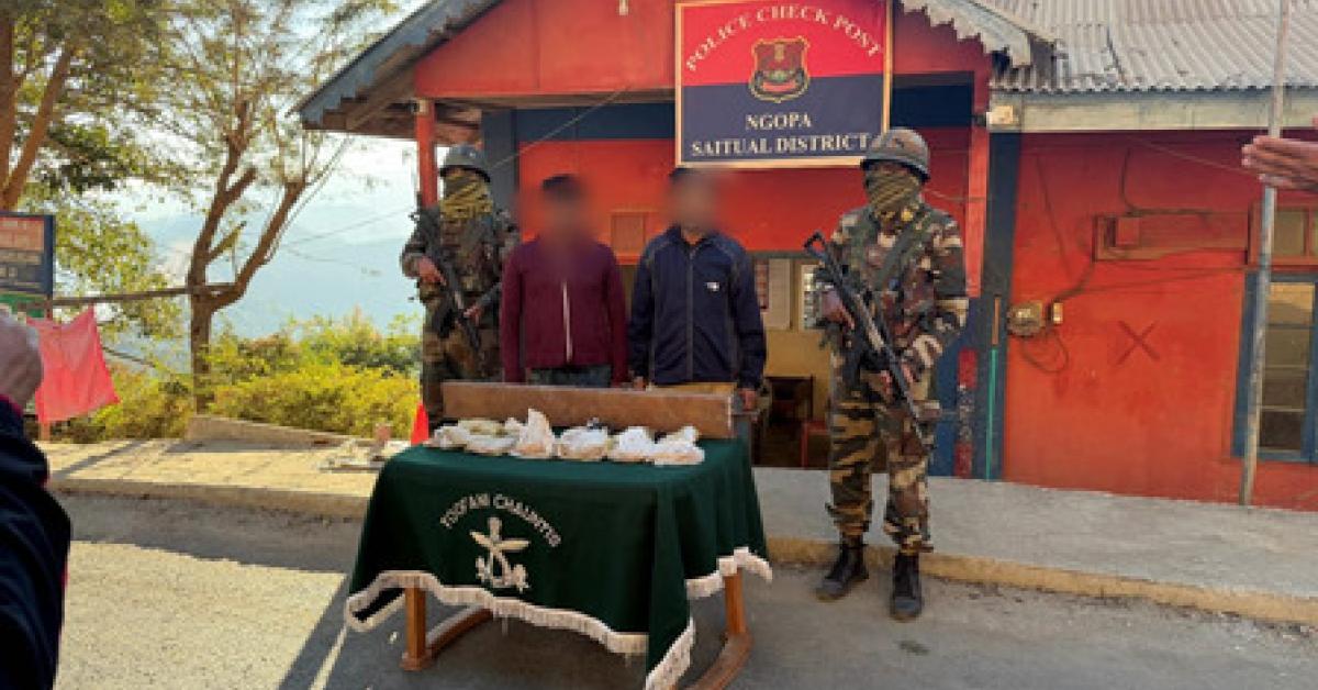 मिजोरम के साइटुअल में असम राइफल्स ने 3.5 करोड़ रुपये की मॉर्फिन जब्त की; दो गिरफ्तार