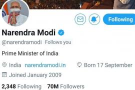 PM Narendra Modi’s Twitter followers cross 70 million mark, becomes most followed active politician