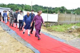 Chief Minister Himanta Biswa Sharma reviews construction of mini secretariat at Kachar in Barak Valley