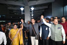 Astronaut Shubhanshu Shukla lands in Delhi