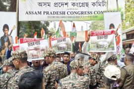 Congress hits streets in Dispur, targets Assam CM over alleged asset buildup