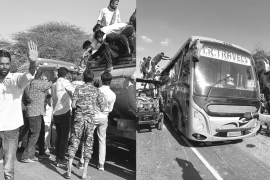 राजस्थान में द/र्दनाक हा/दसा: बाड़मेर-जोधपुर हाईवे पर बस-ट्रेलर टक्कर में 6 की मौ/त, कई घायल