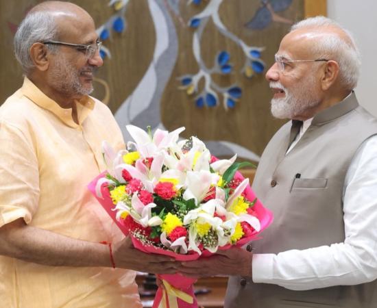 PM Modi meets NDA VP candidate CP Radhakrishnan