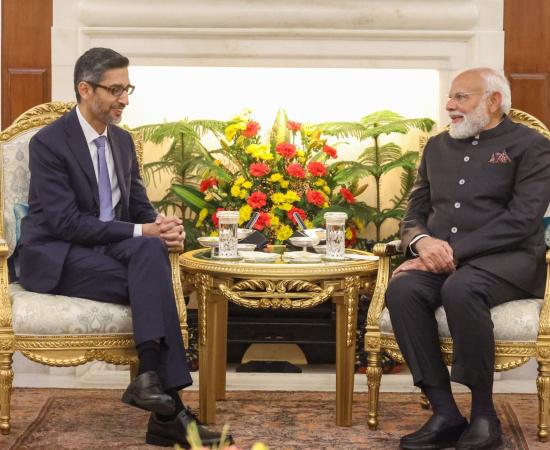 ‘भारत लौटकर अच्छा लगा’: AI शिखर सम्मेलन में पिचाई, पीएम बोले-AI बड़ा अवसर और चुनौती