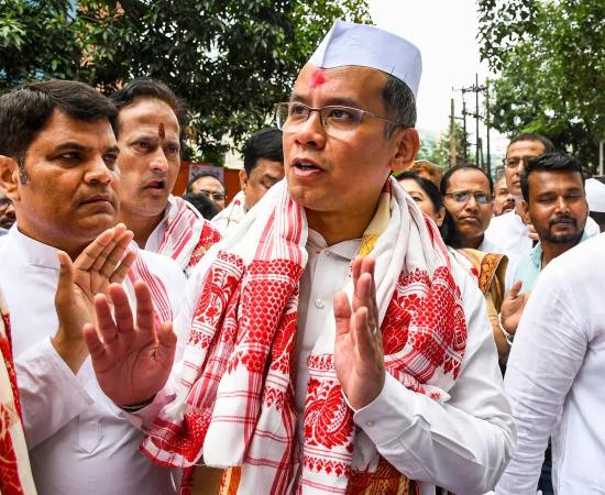 असम के मोरीगांव में कांग्रेस नेता गौरव गोगोई के खिलाफ भाजपा का विशाल विरोध रैली