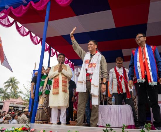 Khandu campaigns for AGP in Nowboicha, highlights progress on Assam–Arunachal boundary talks